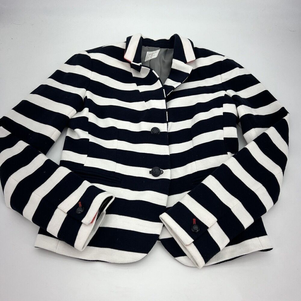 GAP Academy Blazer, Navy & White Stripes, Knit, Fully Lined, Size 2